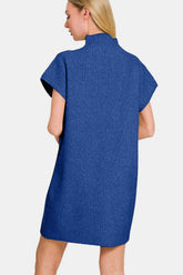 Zenana Short Sleeve Sweater Mini Dress OutfitFlow